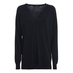 Weekend MaxMara Sottile Dark Blue Viscose-Blend Cardigan